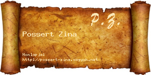Possert Zina névjegykártya